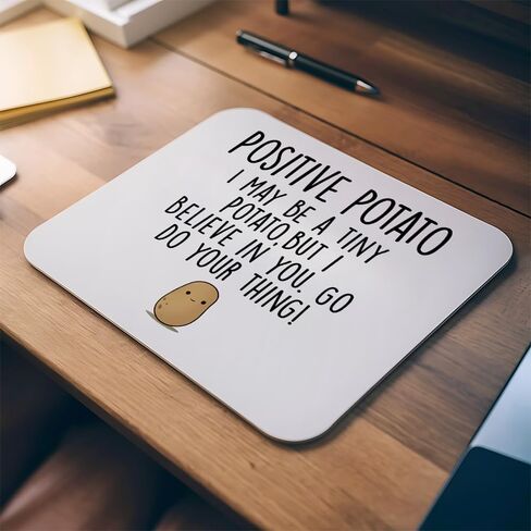 Funny Positive Potato Mouse Pad, Potato Inspirational Motivational Quotes Mousepad for Desk Home Office Dorm Computers Laptop Gaming Accessories, 8.7x7.1 Inch in Saudi Arabia