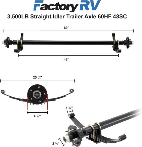 3,500LB Straight Idler Trailer Axle 60HF 48SC in Saudi Arabia