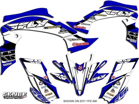 مجموعة رسومات Raptor 90 13 Fly Blue Senge متوافقة مع Yamaha in Saudi Arabia