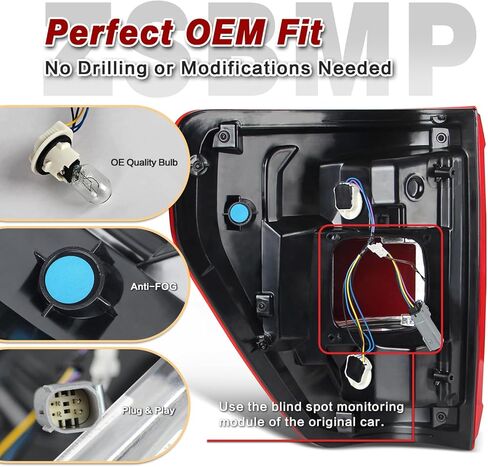 Tail Lights with Bulbs and Harnesses Compatible With 2021 2022 2023 Ford F150 XLT Tremor Halogen W/Blind Spot Rear Light (Right Passenger Side) OEM:ML3Z-13404-C in Saudi Arabia