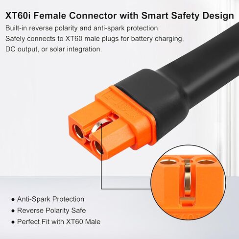 XRDS -RF 10AWG Anderson SB50 to XT60i Female Cable, 10FT Tinned Copper Power Wire for Lithium Batteries, Solar Generators, Inverters, 12V/24V DC Systems in Kuwait