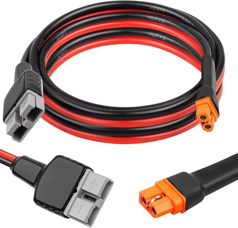 XRDS -RF 10AWG Anderson SB50 to XT60i Female Cable, 10FT Tinned Copper Power Wire for Lithium Batteries, Solar Generators, Inverters, 12V/24V DC Systems in Kuwait