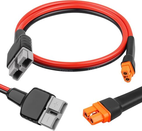 XRDS -RF 10AWG Anderson SB50 to XT60i Female Cable, 10FT Tinned Copper Power Wire for Lithium Batteries, Solar Generators, Inverters, 12V/24V DC Systems in Kuwait