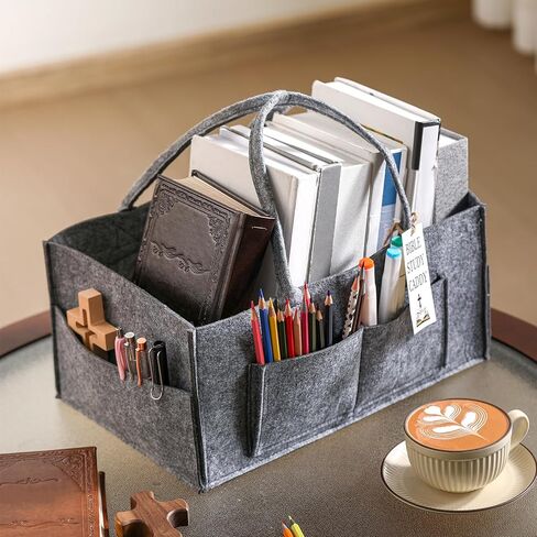 Large Bible Cover Case for Women Bible Study Bag Organizer Christian Gift Felt Case Study Caddy 13 x 9 x 7'' Church Accessories Kit Christmas Felt Church Bag with Tag for Women Girls, Grey in Saudi Arabia