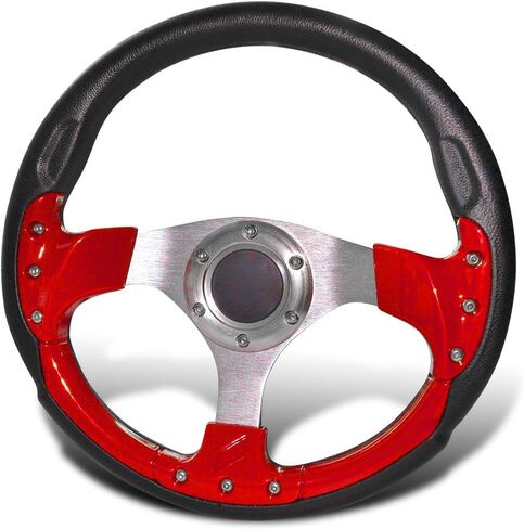 320MM 6 Bolts JDM Horn Button Steering Wheel Universal Fit Not Include Hub Adapter (RED) in Saudi Arabia