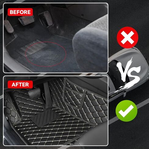 Car Floor Mats Fit for Toyota Fj Cruiser 2006-2017 All Weather Durability Leather Car Floor Mats, Skidproof Pedal, Waterproof, Wear-reistant(Black) in Saudi Arabia
