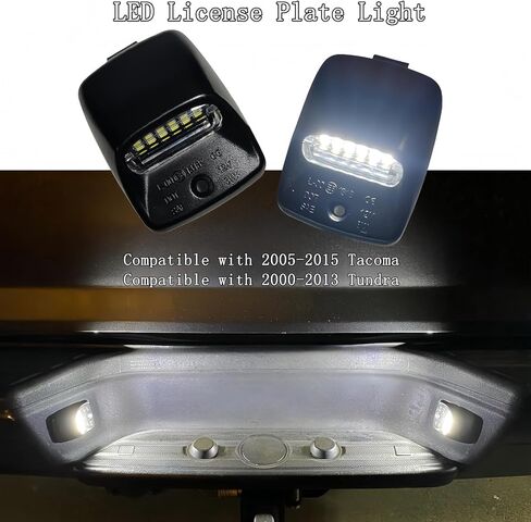 LED License Plate Light Replacement Compatible with Toyota Tacoma 2005 to 2015, Tundra 2000 to 2013, 6000K White, Rear Tag Lamps Assembly,2nd Gen Tacoma Accessories,Pack of 2 in Kuwait