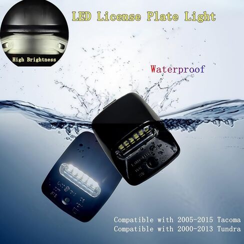 LED License Plate Light Replacement Compatible with Toyota Tacoma 2005 to 2015, Tundra 2000 to 2013, 6000K White, Rear Tag Lamps Assembly,2nd Gen Tacoma Accessories,Pack of 2 in Kuwait