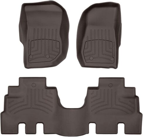 سجادات أرضية WeatherTech FloorLiner HP Custom Fit لسيارة Jeep Wrangler Unlimited 4 أبواب، Wrangler JK Unlimited 4 أبواب - الصف الأول والثاني (44573-1-2IM)، أسود in Kuwait