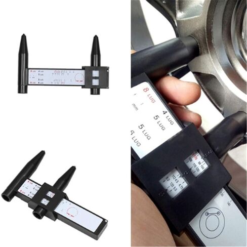 4 5 6 8 Holes Lug Wheel Bolt Pattern Gauge Quick Measuring Measurement Hand Tool Black one size in Saudi Arabia