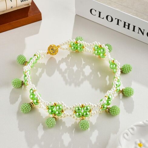 SUQ I OME 1 Pair of Magnetic Pearl Beaded Curtain Tieback, Pearl Curtain Tieback Holdback for Drapes, Pearl Crystal Sheer Window Curtain Holder Home Office Bedroom (White) in Kuwait