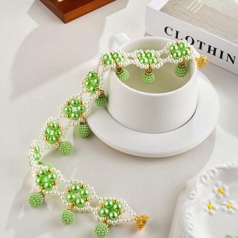 SUQ I OME 1 Pair of Magnetic Pearl Beaded Curtain Tieback, Pearl Curtain Tieback Holdback for Drapes, Pearl Crystal Sheer Window Curtain Holder Home Office Bedroom (White) in Kuwait