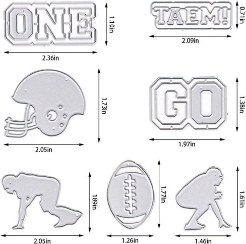 Football Dies American Football Metal Cutting Die Football Game Die Cut for Card Making, Go Team Football Helmet Words Die Cut for Football Sports DIY Scrapbooking Photo Album Card Craft Decoration in Saudi Arabia
