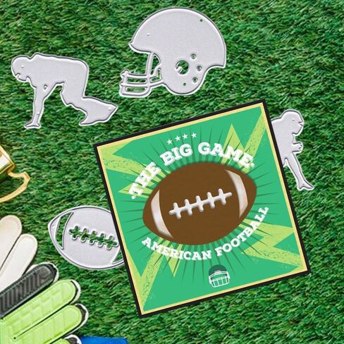 Football Dies American Football Metal Cutting Die Football Game Die Cut for Card Making, Go Team Football Helmet Words Die Cut for Football Sports DIY Scrapbooking Photo Album Card Craft Decoration in Saudi Arabia