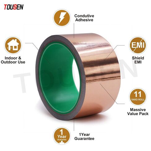0.05mm x 1" x 33FT JC-ST90 Double Conductive Copper Foil Tape – EMI Shielding, 99.95% Purity for Circuits & Static Control in Saudi Arabia