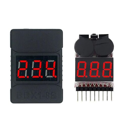 1-8S BBX1-8S 2IN1 Battery Voltage Tester/Low Voltage Buzzer Alarm/Battery Voltage Checker Dual Speakers(1-8S White Box) in Saudi Arabia