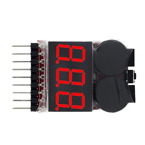 1-8S BBX1-8S 2IN1 Battery Voltage Tester/Low Voltage Buzzer Alarm/Battery Voltage Checker Dual Speakers(1-8S White Box) in Saudi Arabia
