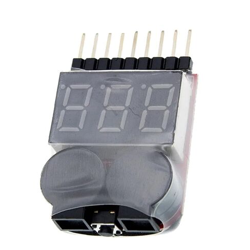 1-8S BBX1-8S 2IN1 Battery Voltage Tester/Low Voltage Buzzer Alarm/Battery Voltage Checker Dual Speakers(1-8S White Box) in Saudi Arabia
