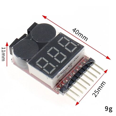 1-8S BBX1-8S 2IN1 Battery Voltage Tester/Low Voltage Buzzer Alarm/Battery Voltage Checker Dual Speakers(1-8S White Box) in Saudi Arabia