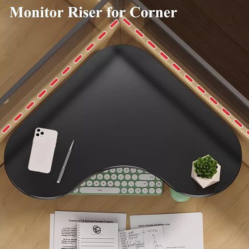 Corner Monitor Stand Computer Monitor Riser 11cm to 16cm Height, Adjustable Corner Desk Shelf, Triangle Metal Desk Stand for Laptop, Printer, Office Supplies in Saudi Arabia