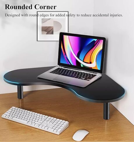 Corner Monitor Stand Computer Monitor Riser 11cm to 16cm Height, Adjustable Corner Desk Shelf, Triangle Metal Desk Stand for Laptop, Printer, Office Supplies in Saudi Arabia