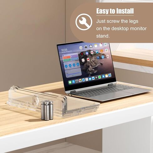 Clear Acrylic Dual Monitor Stand, Adjustable Length and Angle Multi Screen Stand with Metal Leg, Office Desktop Organizer Stand for Screen/Laptop in Saudi Arabia