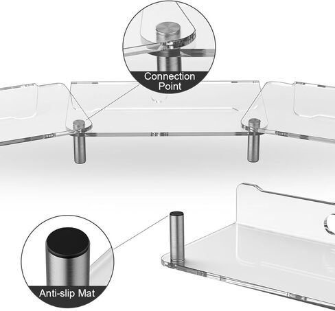 Clear Acrylic Dual Monitor Stand, Adjustable Length and Angle Multi Screen Stand with Metal Leg, Office Desktop Organizer Stand for Screen/Laptop in Saudi Arabia