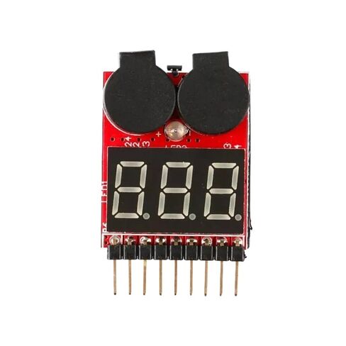 1-8S Lipo Li-ion Fe Battery Voltage 2IN1 Indicator Tester Low Voltage Buzzer Alarm Car Boat LED 3.7-30V Dual Speaker in Saudi Arabia