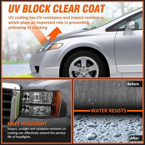 Headlights Assembly for 2007 2008 2009 2010 2011 2012 2013 2014 Sierra / 07-13 GMC Sierra 1500/07-14 GMC Sierra 2500HD 3500HD Chrome Housing Amber Reflector Replacement LH+RH in Kuwait