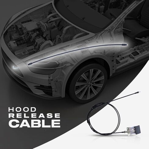 KarParts360 For Nissan Frontier 2005-2017 Hood Release Cable | Black | Plastic/Metal | 79 Inches | With Handle | Replacement For 65621EA500, 65621ZS00A in Saudi Arabia