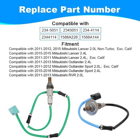 JDMON 2PCS الأكسجين O2 الاستشعار المنبع استبدال ل2011-2015 ميتسوبيشي لانسر 2.4L، أوتلاندر، أوتلاندر سبورت 2.4L متوافق مع 234-5051، 234-4114 in Saudi Arabia
