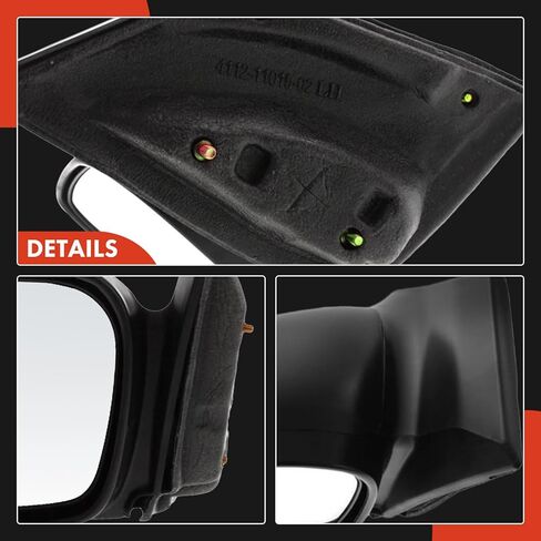 مرآة باب يدوية جانبية للسائق من A-Premium متوافقة مع Honda Civic 2006-2011 - مرآة رؤية خلفية خارجية غير قابلة للتدفئة وغير قابلة للطي باللون الأسود in Kuwait