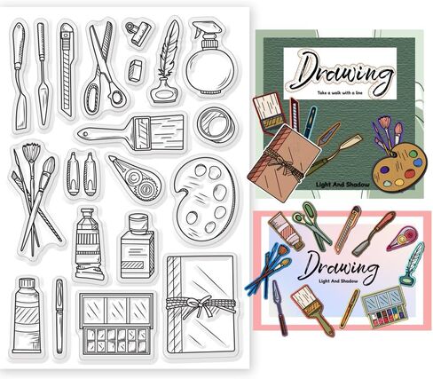 Wishing Words Clear Stamps 6.3x4.3 Happy Love Rubber Stamps Sentiments Silicone Stamp Heart Star Transparent Stamps for Holiday Card Making DIY Scrapbooking Journal Decor in Kuwait