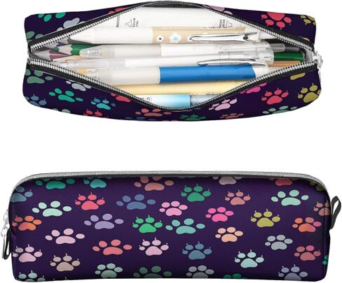 Cute Colorful Dog Paws Pencil Case,PU Pencil Pouch, Portable Pencil Bag, Multipurpose Pen Case for Study & Office in Saudi Arabia