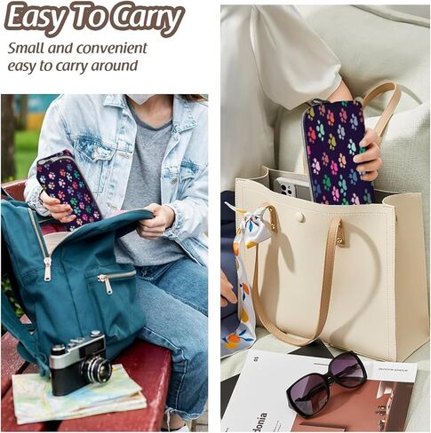 Cute Colorful Dog Paws Pencil Case,PU Pencil Pouch, Portable Pencil Bag, Multipurpose Pen Case for Study & Office in Saudi Arabia