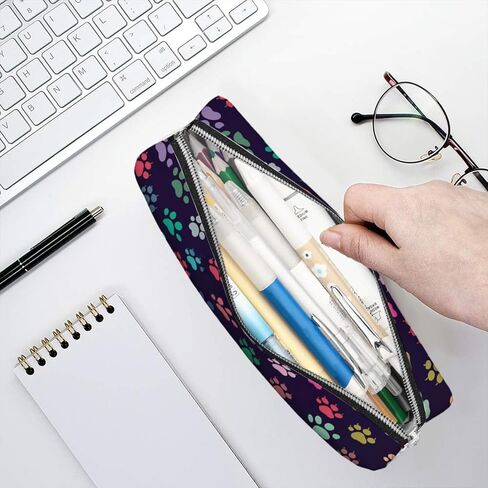 Cute Colorful Dog Paws Pencil Case,PU Pencil Pouch, Portable Pencil Bag, Multipurpose Pen Case for Study & Office in Saudi Arabia