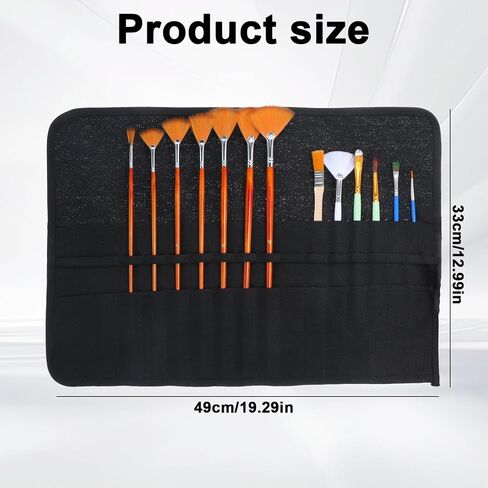 30 Slots Paint Brush Case Storage for Acrylic Oil Watercolor Paint Brush Holder Roll Up Case Storage Gouache Brushes Canvas Pouch in Kuwait