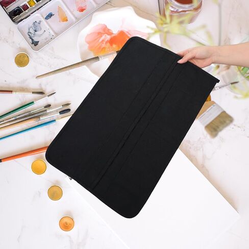 30 Slots Paint Brush Case Storage for Acrylic Oil Watercolor Paint Brush Holder Roll Up Case Storage Gouache Brushes Canvas Pouch in Kuwait