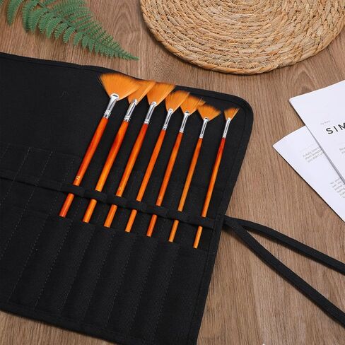 30 Slots Paint Brush Case Storage for Acrylic Oil Watercolor Paint Brush Holder Roll Up Case Storage Gouache Brushes Canvas Pouch in Kuwait