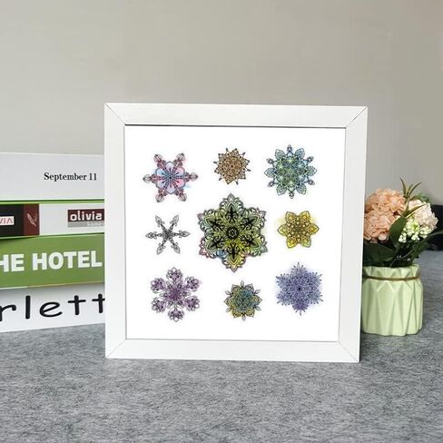 9 PCS Mandala Flowers Clear Stamps for Card Making Photo Album Decorations, Decorative Flowers Background Silicone Stamps Classic Snowflake Transparent Rubber Stamps Seal for DIY Scrapbooking Supplies in Saudi Arabia