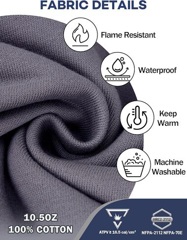 FR Hoodies for Men Flame Resistant Pullover 10.5oz FR Sweatshirt Heavy Weight 100% C Hooded Shirt in Kuwait