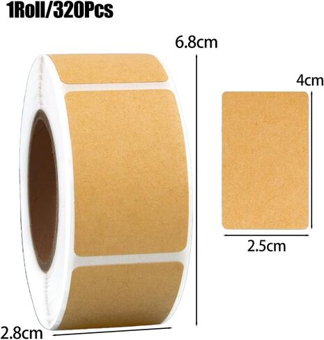 800PCS/ Roll Blank Kraft Paper Label Stickers Handmade Stationery Files Tags Paper DIY Envelope Sealing Sticker 2.5 * 1.5cm in Saudi Arabia