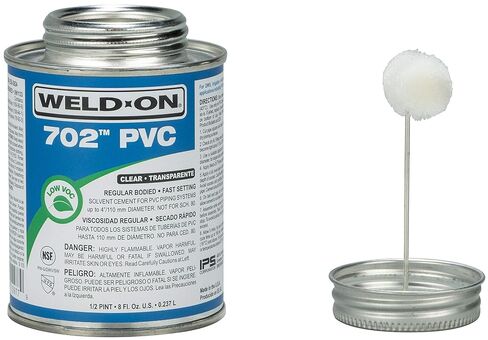 Weld-On 10976 702 أسمنت مذيب عالي القوة PVC ذو جسم عادي - سريع الإعداد ومنخفض المركبات العضوية المتطايرة، شفاف، 1 لتر (16 أونصة سائلة) in Kuwait
