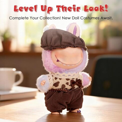 Clothes for 17cm(NO Doll),, Cute Clothes Set for Lububu 17cm Doll,Cute Dolls Outfit Accessories for Girls Boys Collectors in Saudi Arabia