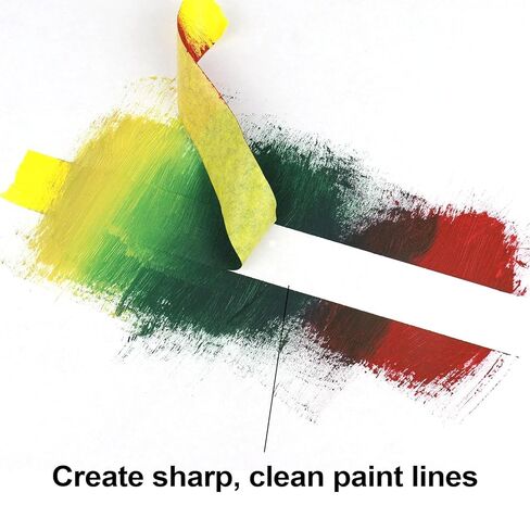 BOMEI PACK Yellow Painters Tape 1 Inch Bulk - Paint Tape 10 Rolls x 1 Inch x 55 Yards - Painter's Tape Yellow Masking Tape for Walls Painting, DIY Crafting, and School Projects, Total 550 Yards in Saudi Arabia