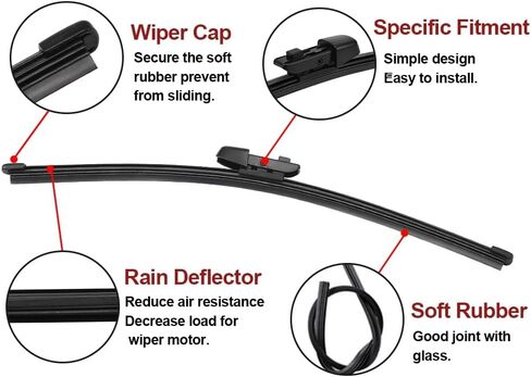JSCARLIFE Rear Windshield Wiper Blade Arm Set for V-W ID.4 2021 2022 2023 2024, Rear Wiper Arm Blade Set -Original Equipment Replacement in Saudi Arabia