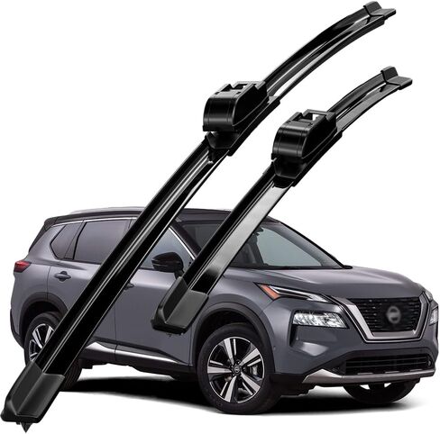 متوافق مع مساحات الزجاج الأمامي Nissan Rogue 2008-2023 طاردة للماء متوفرة في جميع المواسم بجودة OEM مجموعة مكونة من 2 (جانب السائق والراكب) in Kuwait