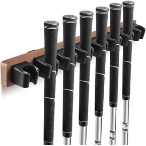 Wooden Golf Club Holder 8 Clips Golf Club Rack Golf Organizer for Garage Wall Display Golf Club Wall Mount Golf Club Hanger with Screws for Golf Club Putters, Grip up Type in Kuwait