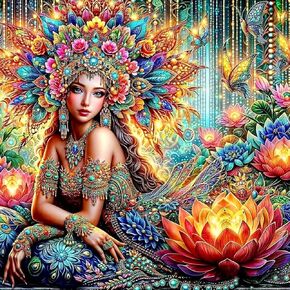 zythron الماس مجموعات الفن للبالغين لوتس فتاة الماس الفن الطلاء مع الماس اللوحة diy 5d الحفر الكامل جوهرة الفن اللوحة عدة لهدايا ديكور الحائط المنزل 14x14 في in Kuwait