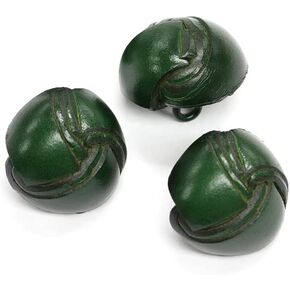 Set of 3 Dark Green Double Woven Leather Buttons, 40 Line, Made in Italy in Saudi Arabia